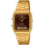 Relogio Casio Vintage Ana-Digi Dourado com Marrom