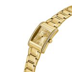 Relógio Guess Feminino Retangular Dourado com Pedras