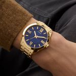 Relógio Guess Masculino Dourado Mostrador Azul GW0893G5