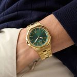 Relógio Guess Masculino Dourado Mostrador Verde GW0849G2