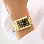 Relógio Guess Masculino Retangular Dourado GW0896G2
