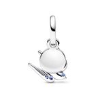 Charm Pandora Pendente Andorinha Azul Brilhante 