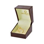 Anel Ouro 18K Feminino Coração Zircônias