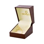 Anel Solitário Com Pedras De Zircônia no Aro Ouro 18K