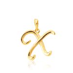 Pingente de Letra X de Ouro 18K Feminino 