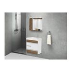 Kit Gabinete Banheiro Napole Suspenso 59,5 Nogal