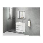 Kit Gabinete Banheiro Napole Suspenso 59,5 Text Branco