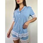 Pijama Alfaiataria thais Renda Azul