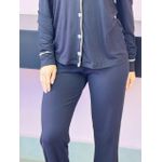 PIJAMA AMERICANO LONGO VISCO PRETO 