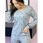 PIJAMA LONGO CANELADO MESCLA