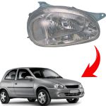 Farol do Corsa Classic 2001 a 2010 (seta cristal) - Direito 