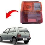 Lanterna Traseira do Uno 1984 a 2003 Lado Esquerdo Tricolor