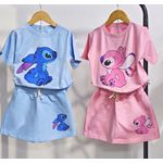 Conjunto Shorts Saia Stitch e angel 