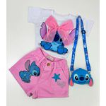 Conjunto Stitch Rosa 