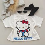 T Shirts Cropped Hello Kitty 
