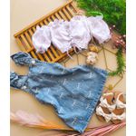 Salopete jeans laço 