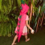 Fantasia Dinossauro - Cauda Rosa e Verde P