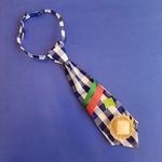Gravata junina xadrez azul