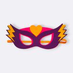 Máscara Super Herói Coração Roxo e Rosa