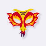 Máscara Dragão Vulcânico Vermelho