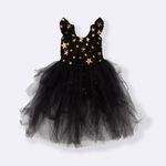 Vestido Body Tutu preto com estrelas douradas