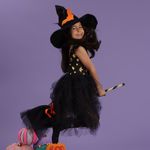 Vestido Body Tutu preto com estrelas douradas