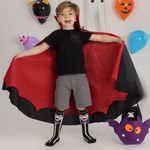 Capa Vampiro Preto e Vermelho Halloween