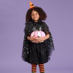 Saia Brilho Doce Paetê Preto Halloween