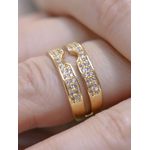 Anel cravejado 3em1 dourado