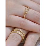 Anel cravejado 3em1 dourado