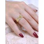 Anel cravejado 3em1 dourado