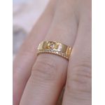 Anel aliança aparador dourado