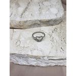 Anel Coração Brilhante Prata