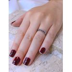 Anel corações strass prata