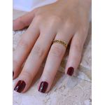 Anel corações strass dourado