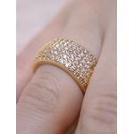 Anel retangular cravejado