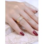 Anel retangular cravejado