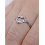 Anel Coração Brilhante Prata