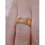 Anel bold de base reta com pedra