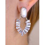 Brinco médio pérola e brilho