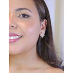 Brinco trevo cravejado