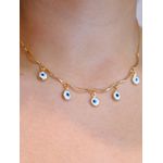 Colar Mini Olho Grego Azul Claro