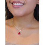 Colar trevo pedra azul