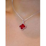 Colar trevo pedra azul