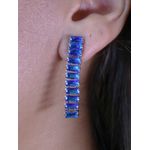 Conjunto riviera retangular azul 6mm