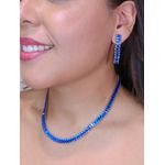 Conjunto riviera retangular azul 6mm