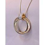 Colar longo círculo e cravejado