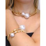 Conjunto pérola fio torcido