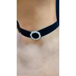 Chocker veludo círculo brilhoso