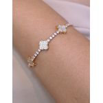 Pulseira trevos cravejados